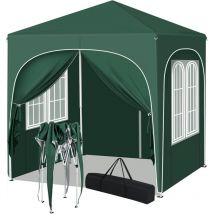 Tonnelle de Jardin Woltu Pergola, Barnum, Tonnelle Pliante 2x2m, Hauteur Réglable, Imperméable, Protection de uv, Vert