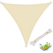Voile d'ombrage Triangulaire en hdpe, protection contre le soleil avec protection uv pour jardin/terrasse, 5X5X5m, Crème - Woltu