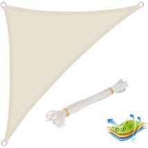 Woltu - Voile d'ombrage triangulaire en polyester, protection contre le soleil avec protection uv pour jardin ou camping, 2, 5x2, 5x3, 5 m, Crème