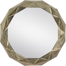 Womo-design - Dekorative Wandspiegel Guayaquil ø 65 cm Unikat aus Glas, Gold, Aluminium Metallrahmen, Runder Spiegel, Moderner Dekospiegel,