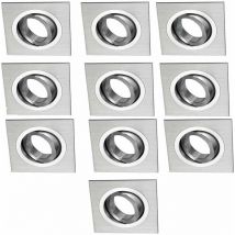 Classic w-e000110 Pack di faretti quadrati con portalampada gu10, Grigio, 9 x 2.5 cm, 10 pezzi - Wonderlamp
