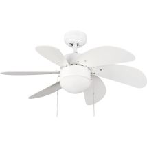 Tandy Ventilatore Da Soffitto Con Luce, E27, 15 Watt, Bianco, 76,2 X 76,2 X 41,5 Cm - Wonderlamp