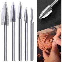 Petites Ecrevisses - Wood Carving Rotary Tool Set, 5pcs Wood Carving Drill Bits for diy Woodworking Carving Drilling and Sanding