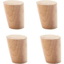 ZVD - Wood color 6cm oblique cone reliable wooden furniture furniture legs sofa feet 4pcs
