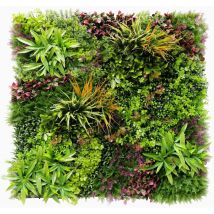 Wood-Colors Mur vegetal artificiel plaque de 1mx1m Le Coloré