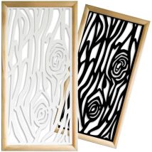 Wood - Moduli Decorativi in Legno e pvc - Colore: nero - Misura: 47x94 cm