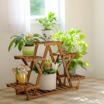 Plant Stands UNHO Wood Planter Stand Rack Triangle