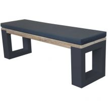 Wood4you - Banc New Orleans - blanc - coussin inclus - 200 cm Noir - Brun