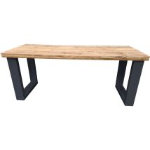 Wood4you - Bureau - New England échafaudage bois blanc - 180/76 cm Noir - Brun