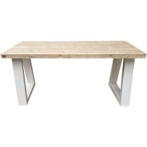 Wood4you - Schreibtisch - Vancouver Gerüstholz - Weiß
