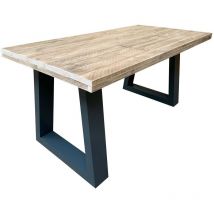Wood4you - Bureau - Vancouver bois massif 140Lx50Dx75H anthracite