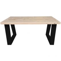 Wood4you - Bureau - Bois d'épicéa de Vancouver Blanc - 190/70 cm Noir