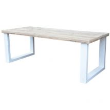 Wood4you - Eettafel New England Steigerhout 220Lx78Hx90D cm wit