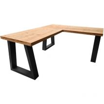 Wood4you - Bureau d'angle - Vancouver Bois torréfié - 190/130 Noir