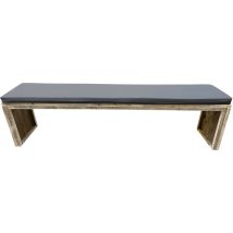 Wood4you - Banc de jardin Amsterdam Douglas - coussin inclus - 170 cm - Brun