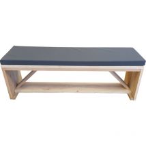 Wood4you - Banc de jardin Nick Douglas avec coussin - 130Lx43Hx38P cm,robustes banc en bois, terrasse, balcon, jardin meuble