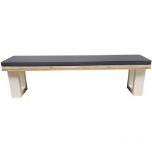 Wood4you - Banc de jardin échafaudage bois - coussin inclus - 140 cm Blanc - Brun