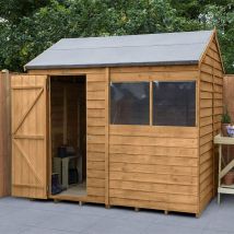 Forest - Wooden 8x6ft Overlap Dip Treated Reverse Apex Garden Storage Shed