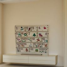 Wooden Advent Calendar with 24 Drawers, 24 Days Christmas Countdown, Wooden Christmas Decoration for Office Fireplace, DIY Christmas Gift