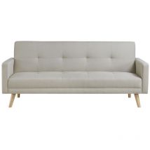 Concept-usine - Wooden - Canapé scandinave convertible 3 places beige