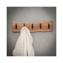 Wooden coat rack Tommy 5 hooks - Brown, Black