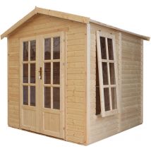 Wooden Garden Office Timbela M351FB+H351FBBROWN, Modern Garden Cabin to Work from Home, Large Pine and Spruce Garden Room W8ft x L7ft x H8ft,
