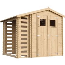 Wooden Garden Shed and Log shed, 19 mm planks - Sheds and Outdoor Storage - Outdoor garden shed with impregnated floor - 9 ft x 7 ft x H7 ft /4.47 m2