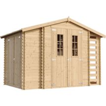 Wooden Garden Shed and Log shed, 19 mm planks - Sheds and Outdoor Storage - Wooden Shed - H218 x 328 x 206 cm / 5.47 m2 (1.5 m3 capacity), Bike