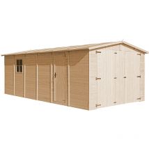 Wooden Garden Shed - tax free - Garage with Windows - W11ft x L20ft x H7ft Timber Shiplap Shed - Garden Workshop – Car, Bike, Tool Shed Storage