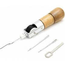 Wooden Handle Leather Sewing Awl Kit, Professional Hand Stitcher Leather Hand Sewing Machine, Locking Tool for diy Stitching Kit Sewing Repair Canvas