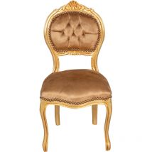 Wooden kitchen chair Dining chair 92x45x45 cm Louis XVI upholstered chair Baroque armchair French style gold armchair