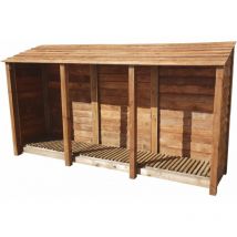 Arbor Garden Solutions - Wooden Log Store, W335xH180cm (Brown finish)
