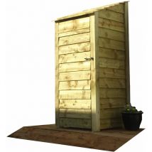 Arbor Garden Solutions - Wooden log store, with door and kindling shelf (W-79cm, H-180cm, natural light-green finish)