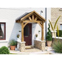 Dunster House Ltd. - Dunster House Wooden Porch Canopy Kit 2m x 1.5m Pressure Treated Door Shelter Thunderdam Half Height 2 Post
