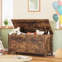 Hoobro - Wooden Storage Chest Trunk, Bed End Storage Bench, Large Capacity Toy Chests with Lid, Blanket Box Organizer Unit, 100 x 40 x 48 cm, for