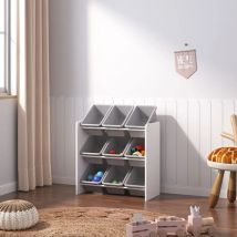 Wooden Toy Storage Organiser for Children, with Removeable Storage Bins