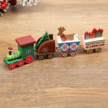 Wooden/Plastic Train Christmas Ornament Merry Christmas Decoration for Home 2023 Navidad Xmas Gifts Natal New Noel Year (2)