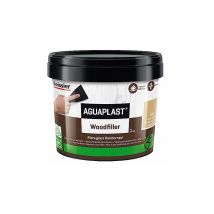 Aguaplast Woodfiller 1 kg Stucco fibrato pronto all’uso per riempire buchi e crepe su legno in mano unica senza ritiro. Colore Noce chiaro