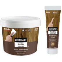 Woodfiller 1 kg Stucco fibrato pronto all'uso per riempire buchi e crepe su legno in mano unica senza ritiro. Colore Neutro - Aguaplast