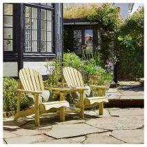 Woodshaw Salcombe Wooden Companion Love Relax Seat Garden Chair Sun Lounger