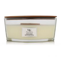 Woodwick - Bougie parfumée Ellipse, beige (noix de coco des îles), 453g