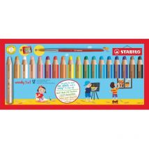 Stabilo - woody 3 in 1 Colouring Pencil Paint Brush and Sharpener Set Asso