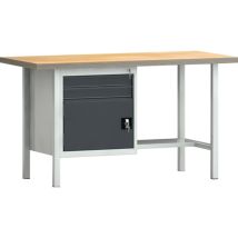 Klw-lutz Équipement De Fonctionnement Établi Pw 700 L1500xp700xh840mm Hêtre Multiplex Gris Clair 2 Tiroirs.1 Porte - Wns118n-1500m40-e1691 7035/701