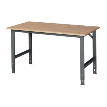 RAU - Workbench Tom B1500xD800xH760-1080mm Piano di lavoro in faggio Telaio grigio antracite