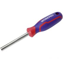 Workpro 1/4" Schraubendrehergriff mit magnetischer Spitze – Chrom-Vanadium – Ergonomischer Komfortgriff – Blau und Rot