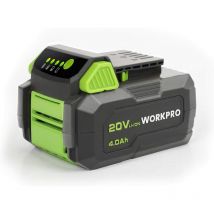 Batterie Lithium-ION 20 v 4,0 Ah pour Outils sans Fil, Compatible avec Les Produits Pratique et Compacte - Workpro