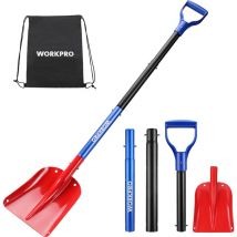 Pelle à Neige en Aluminium Réglable avec Manche Télescopique, Pelle a Neige Pelle a Jardin Portable avec Sac de Rangement, pour Neige, Allée de