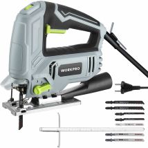 Scie Sauteuse Electrique Filaire 600W avec 6 Vitesses Variables, Changement de Lame sans Outil, Coupe en Biseau à±45°, avec 7 Lames en t, 3000 spm, 4