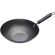 WORLD OF FLAVORS Orientalischer Wok, Stahl, grau, 30 cm