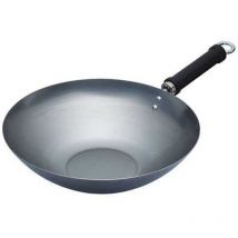 Kitchen Craft - World Of Flavours Oriental 30cm Carbon Steel Plain Wok With Phenolic Handle